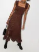 Image 2 of GANNI check-pattern smocked-waist maxi dress