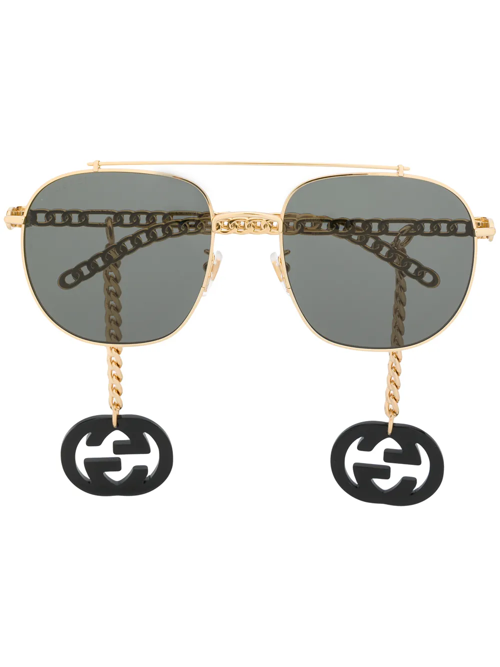 

Gucci Eyewear lentes de sol con armazón estilo piloto y detalle de dije - Dorado