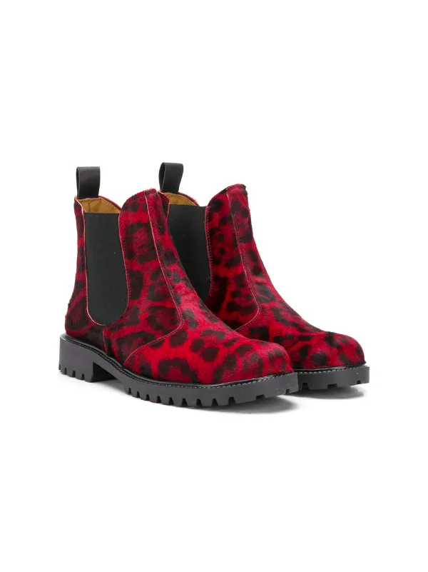 red leopard print boots