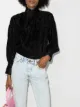 Image 2 of GANNI high-neck plissé top
