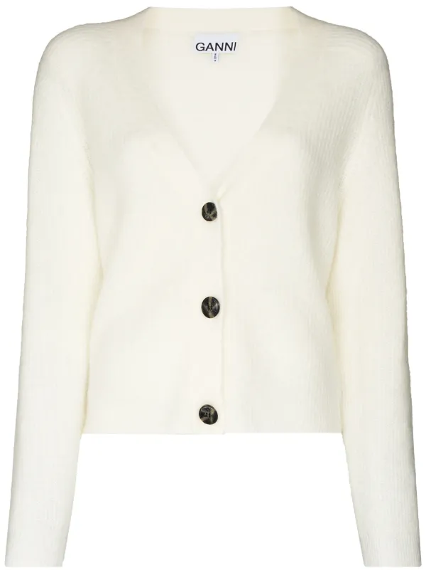 ganni wool knit cardigan