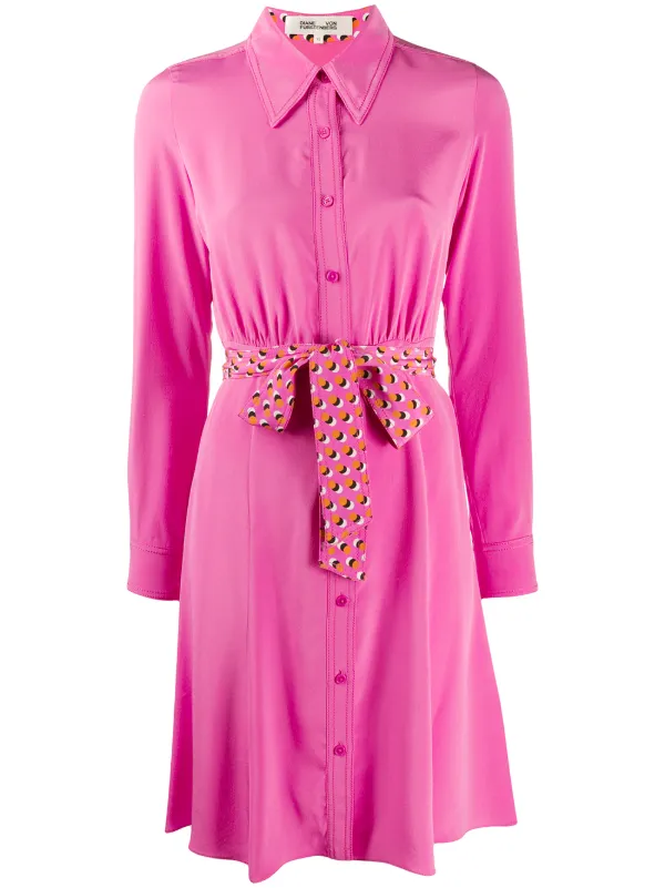 dvf silk shirt dress