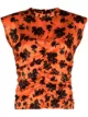 Image 1 of GANNI floral-print ruched blouse