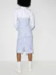 GANNI zip-front vertical-stripe shirtdress