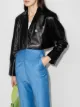 Image 2 of GANNI cropped leather jacket