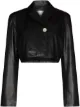 Image 1 of GANNI cropped leather jacket