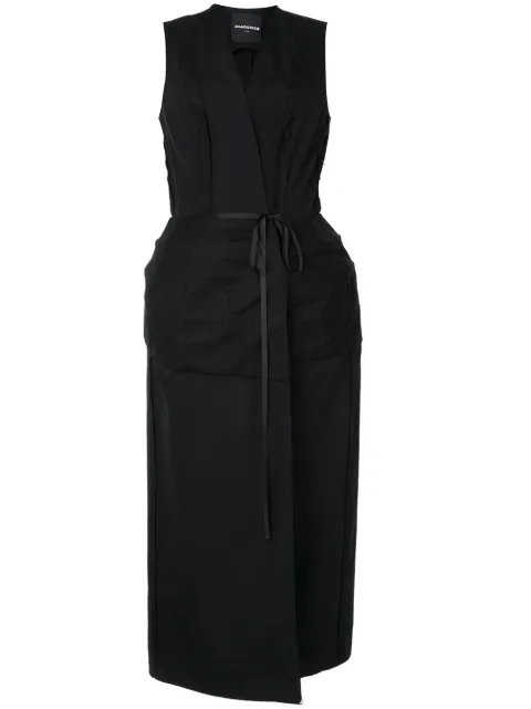 Aganovich long wrap-around gilet