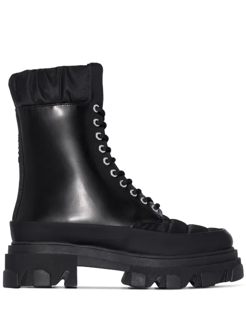 GANNI lace-up ridged sole boots
