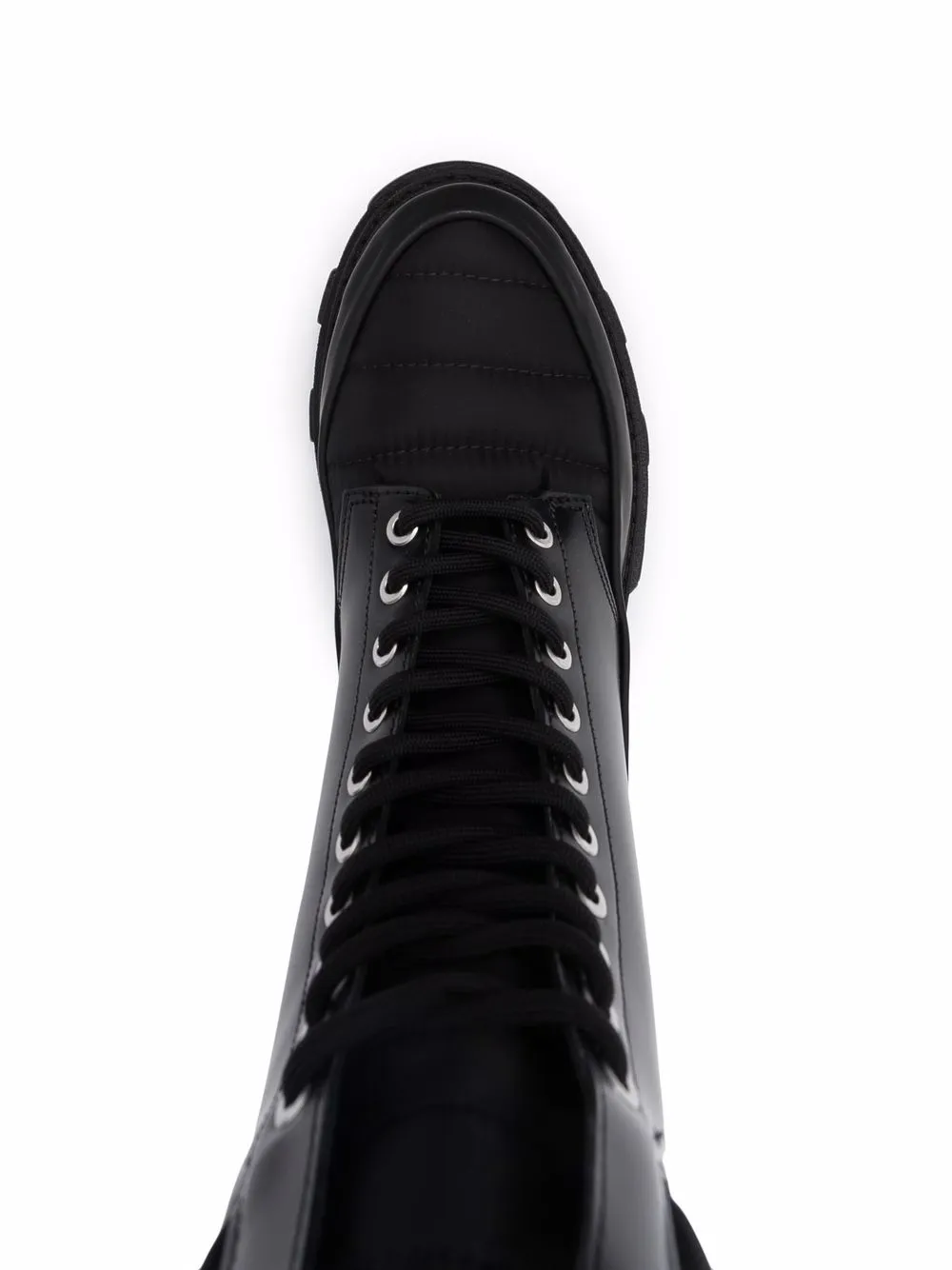 GANNI lace-up ridged sole boots Black
