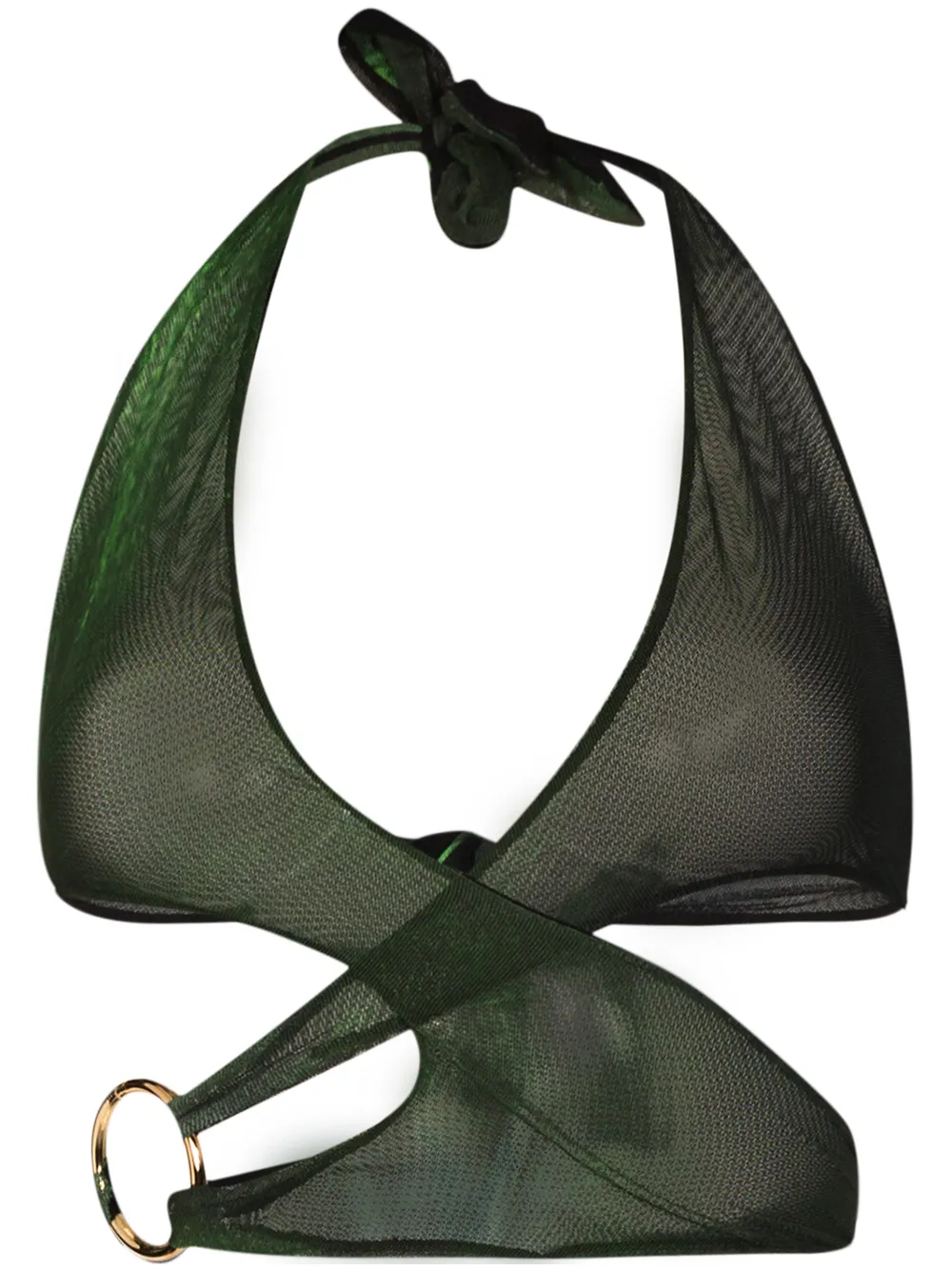 

Louisa Ballou cut-out halterneck bikini top - Green