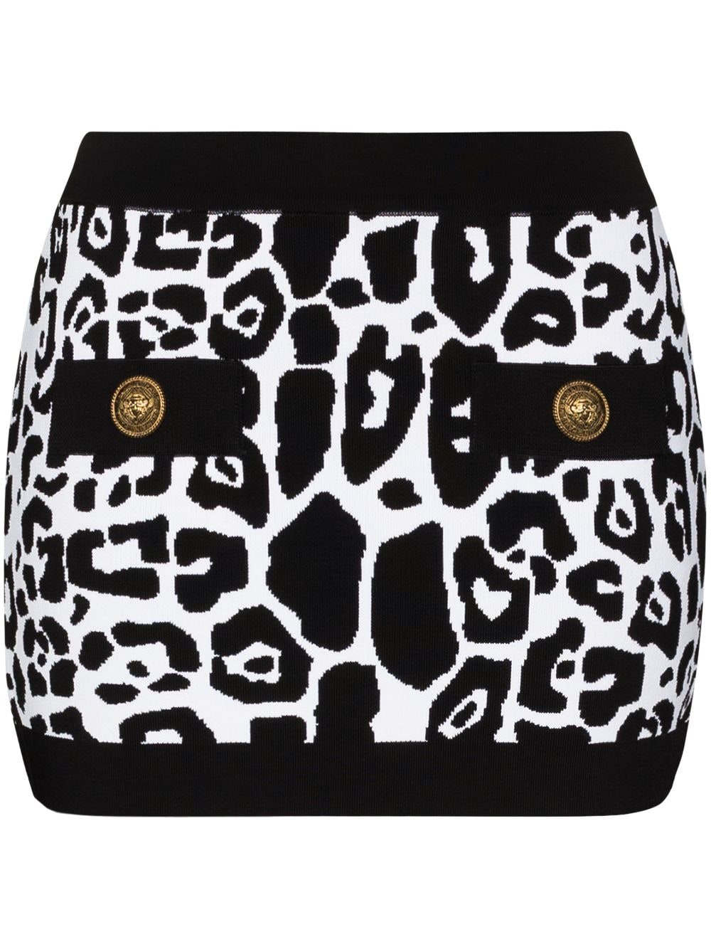 фото Balmain юбка мини с леопардовым принтом и завышенной талией