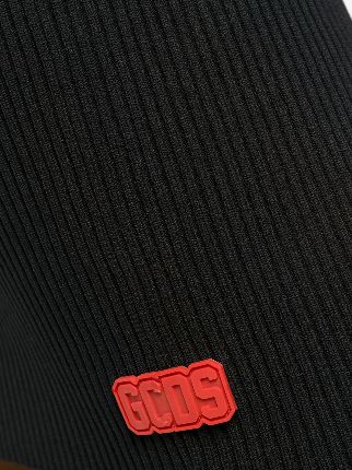 ribbed knit logo patch skirt展示图