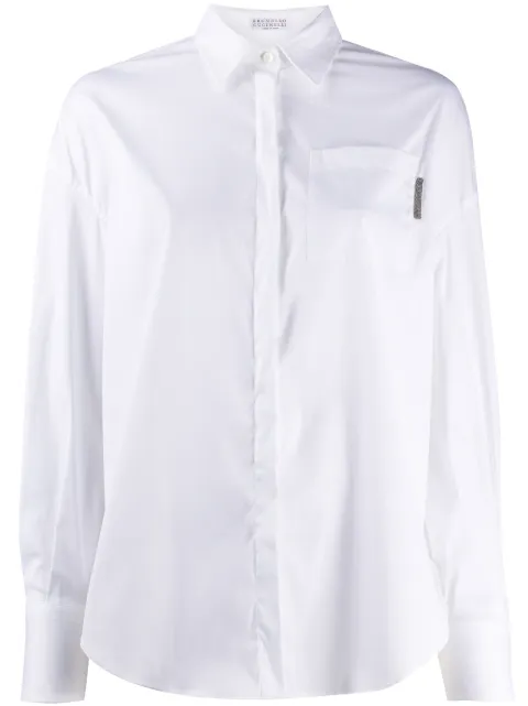Brunello Cucinelli plain long-sleeved shirt 