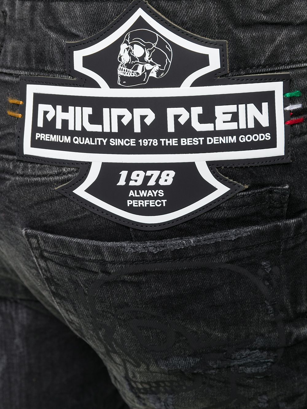 фото Philipp plein прямые джинсы с эффектом потертости