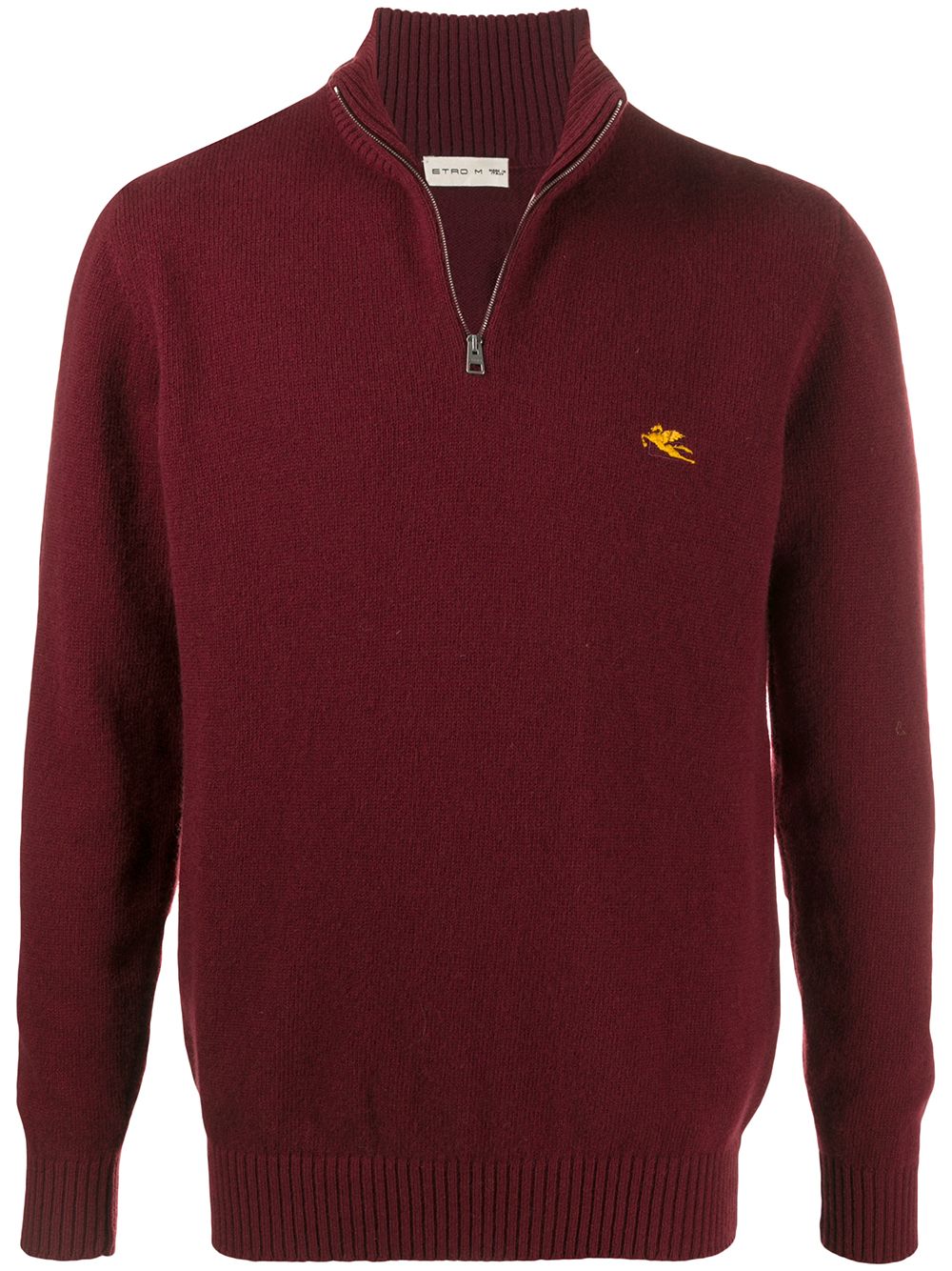 Etro Embroidered Logo Knitted Jumper In Red