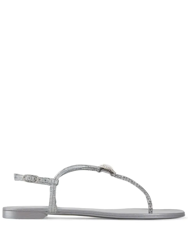 silver flip flops