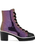 Giuseppe Zanotti Nidir shimmering lace-up boots - Purple