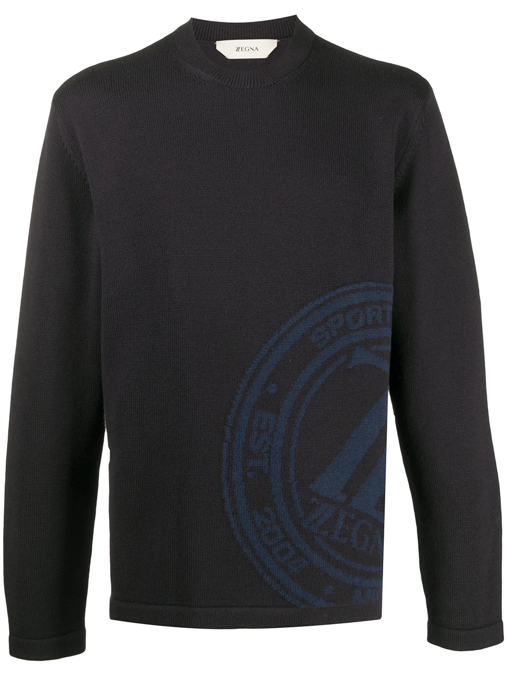 

Zegna contrast logo jumper - Black