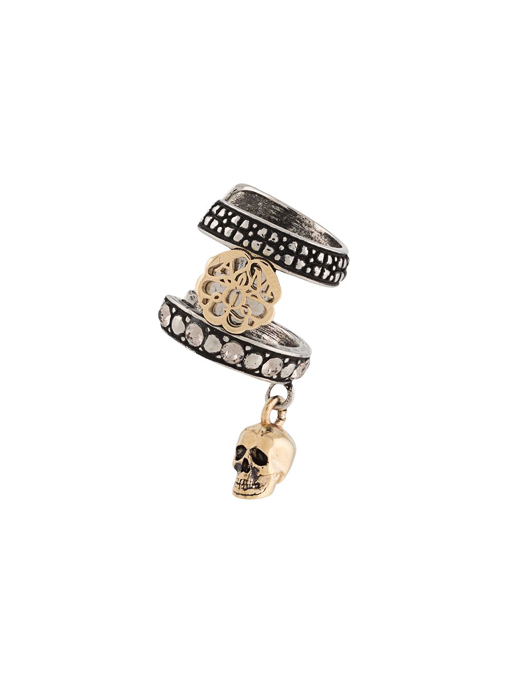 фото Alexander mcqueen серьга-кафф с декором skull и кристаллами