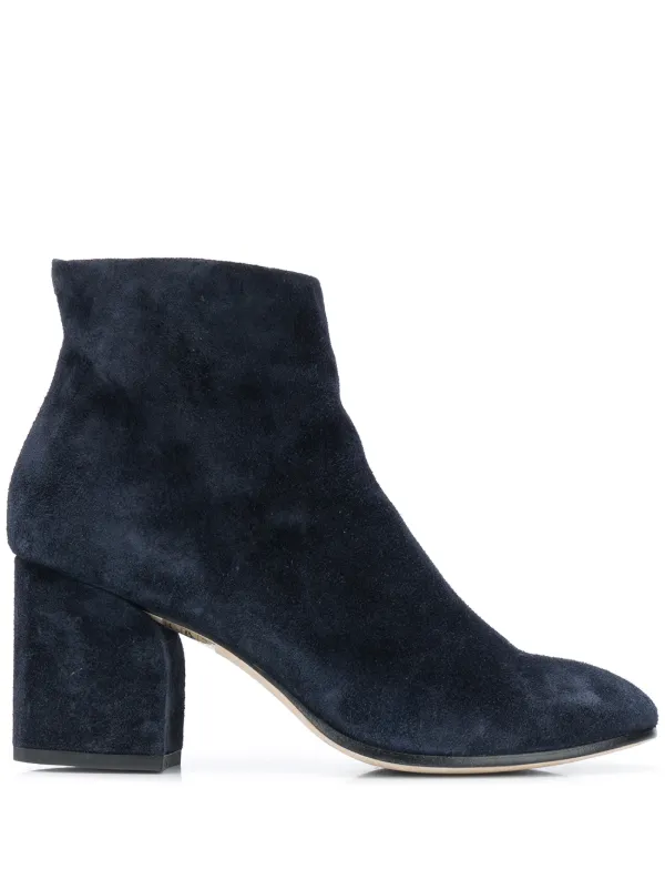 blue suede ankle boots