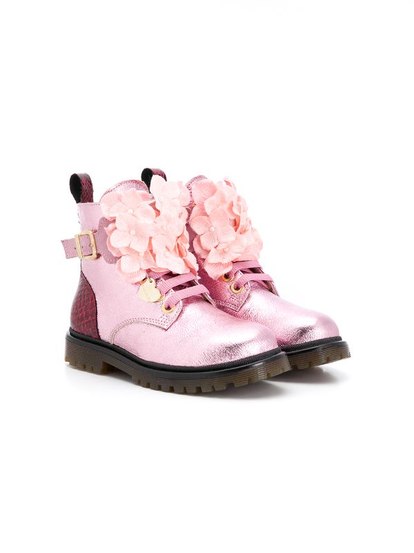 Monnalisa Floral Embellished Boots 