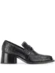 Image 1 of Martine Rose debossed text block heel loafers