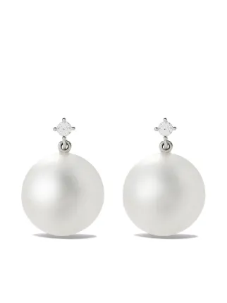 TASAKI 18kt White Gold Mabe Pearl And Diamond Earrings - Farfetch