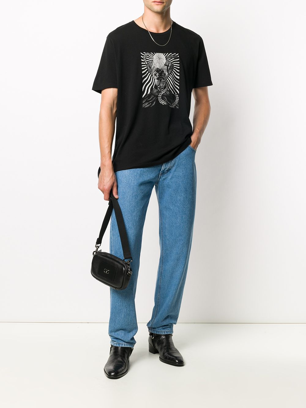 Saint Laurent Graphic Print Cotton T-shirt - Farfetch