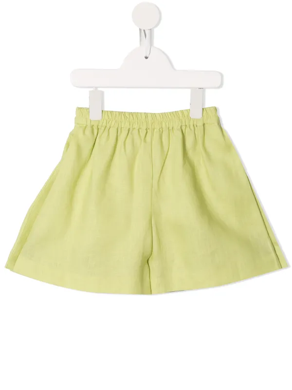 elasticated linen shorts