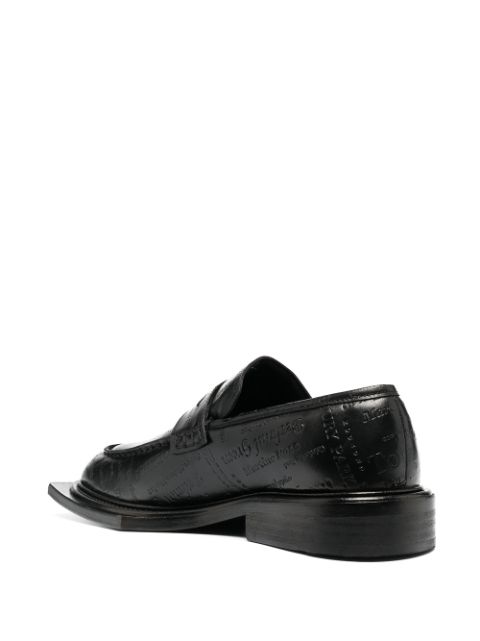 MARTINE ROSE VOLCANO DEBOSSED TEXT LOAFERS