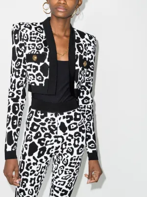 leopard cropped cardigan