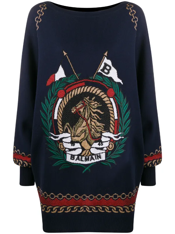 blue balmain jumper