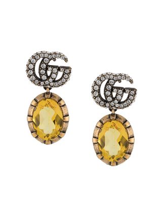 crystal double g earrings