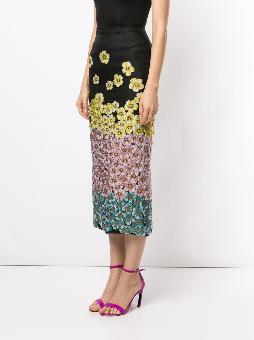 фото Saiid kobeisy юбка-карандаш с цветочной вышивкой