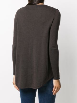 asymmetric hem round neck jumper展示图