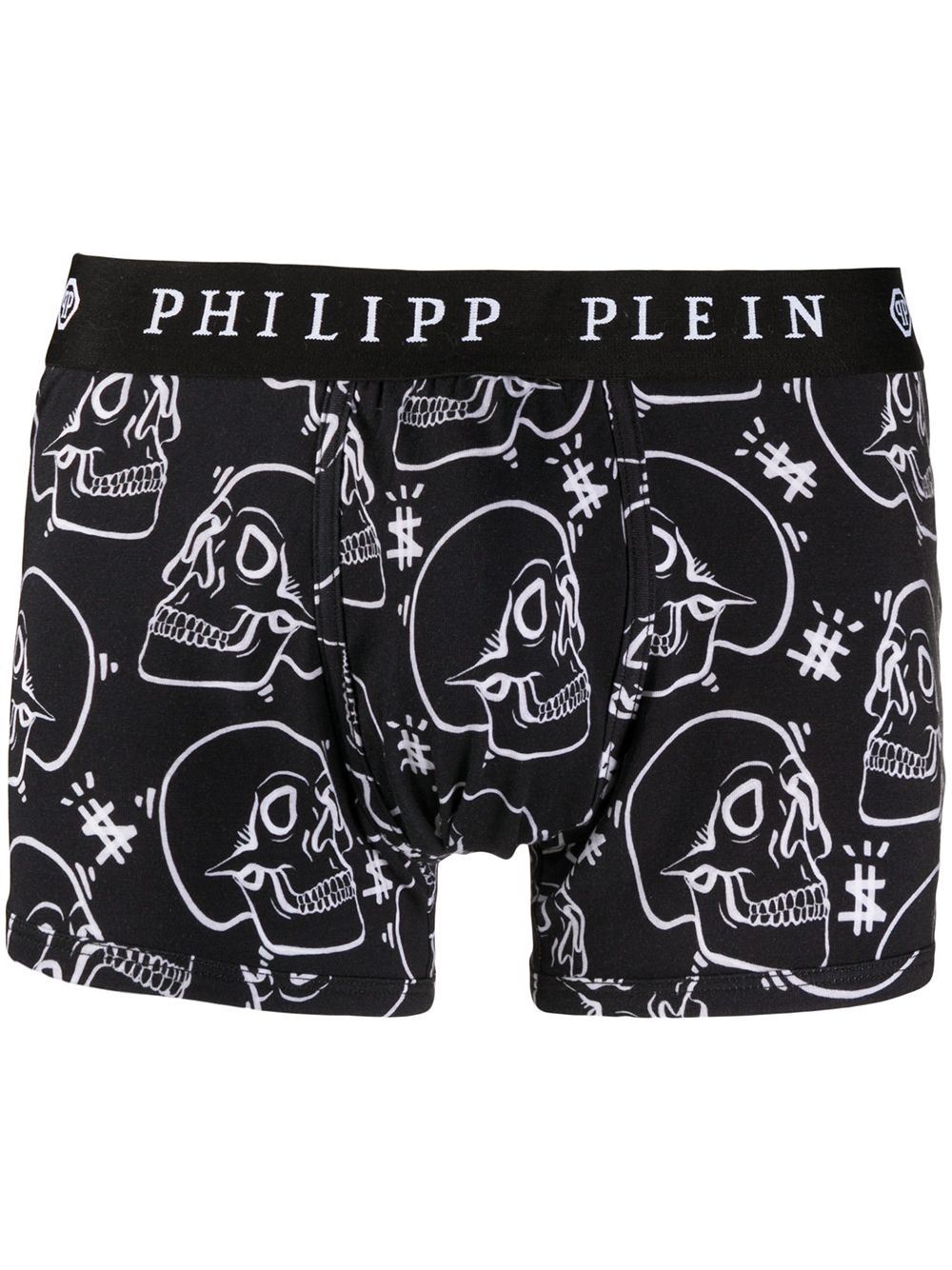 Image 1 of Philipp Plein 아웃라인 스컬 프린트 복서 브리프