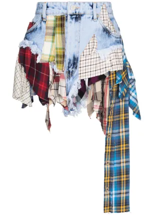 Natasha Zinko Patchwork Denim Shorts 