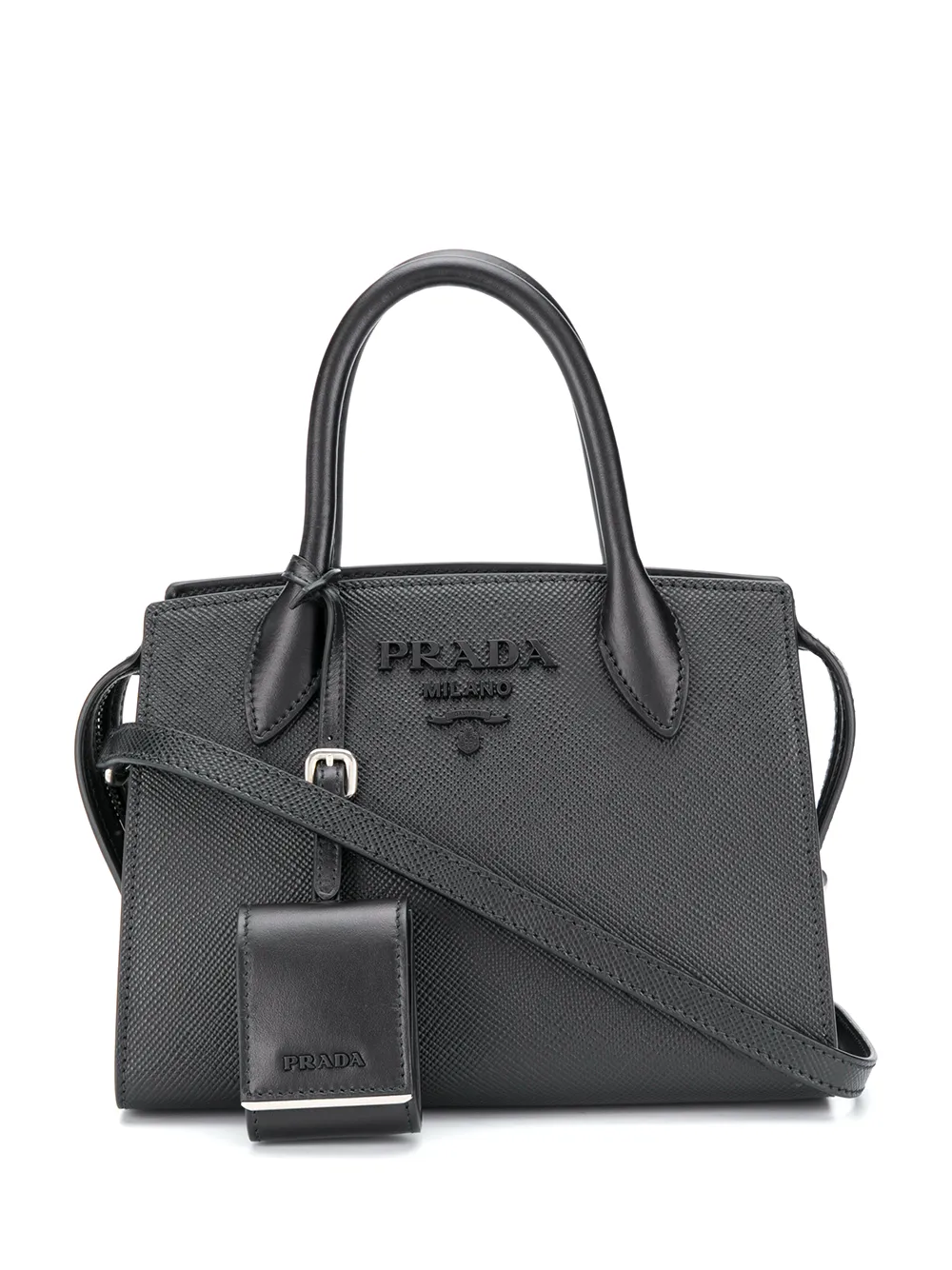 Prada logo-plaque tote – Black