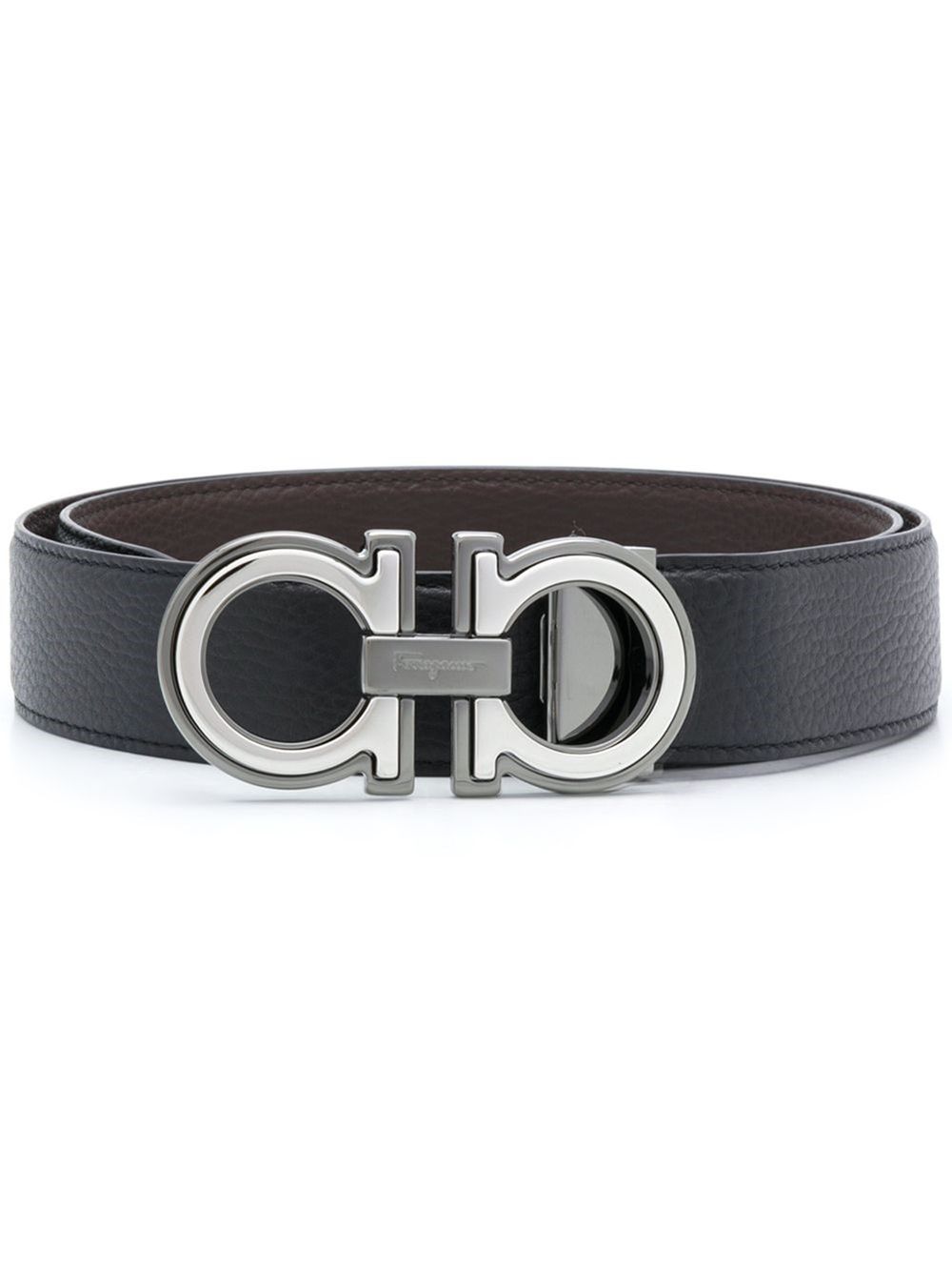 Shop Ferragamo Reversible Gancio Buckle Belt In Black