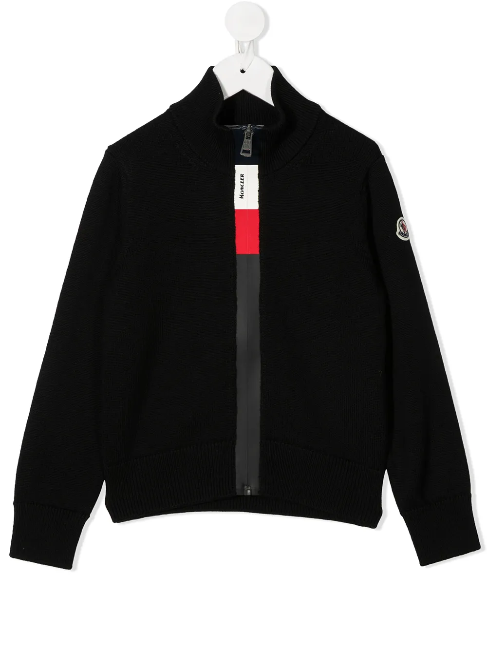 

Moncler Enfant logo band virgin wool cardigan - Black