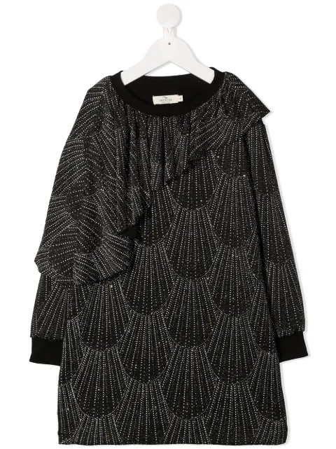 Andorine glitter detail long-sleeved dress
