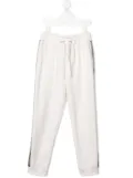 Andorine side-tape jogging trousers - White