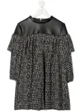 Andorine dot-print ruffled dress - Black