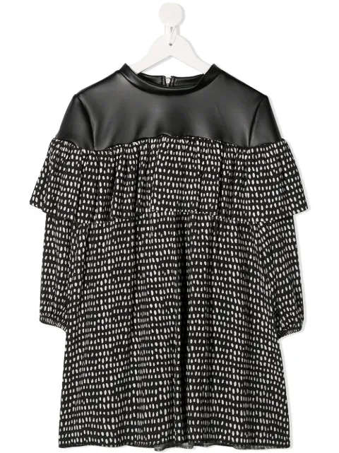 Andorine Vestido com babados e estampa de poás 