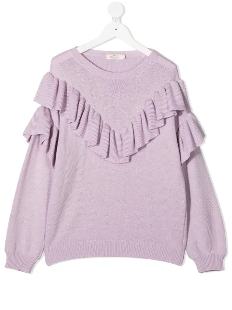 Andorine ruffle trim jumper