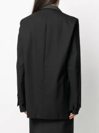 long-sleeved contrast lapel blazer展示图