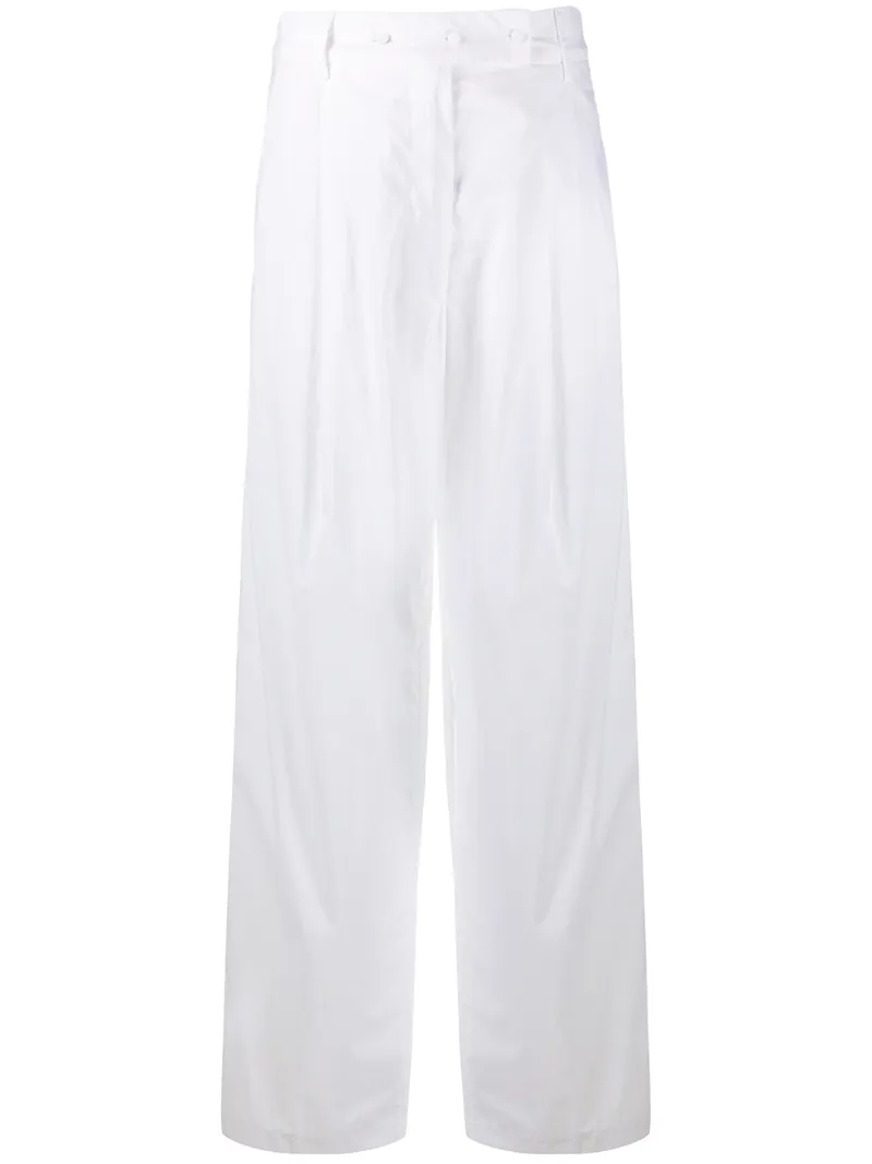Click to view more detailed imagery on our partner's website Maison Flaneur High Waist Wide-leg Trousers In White
