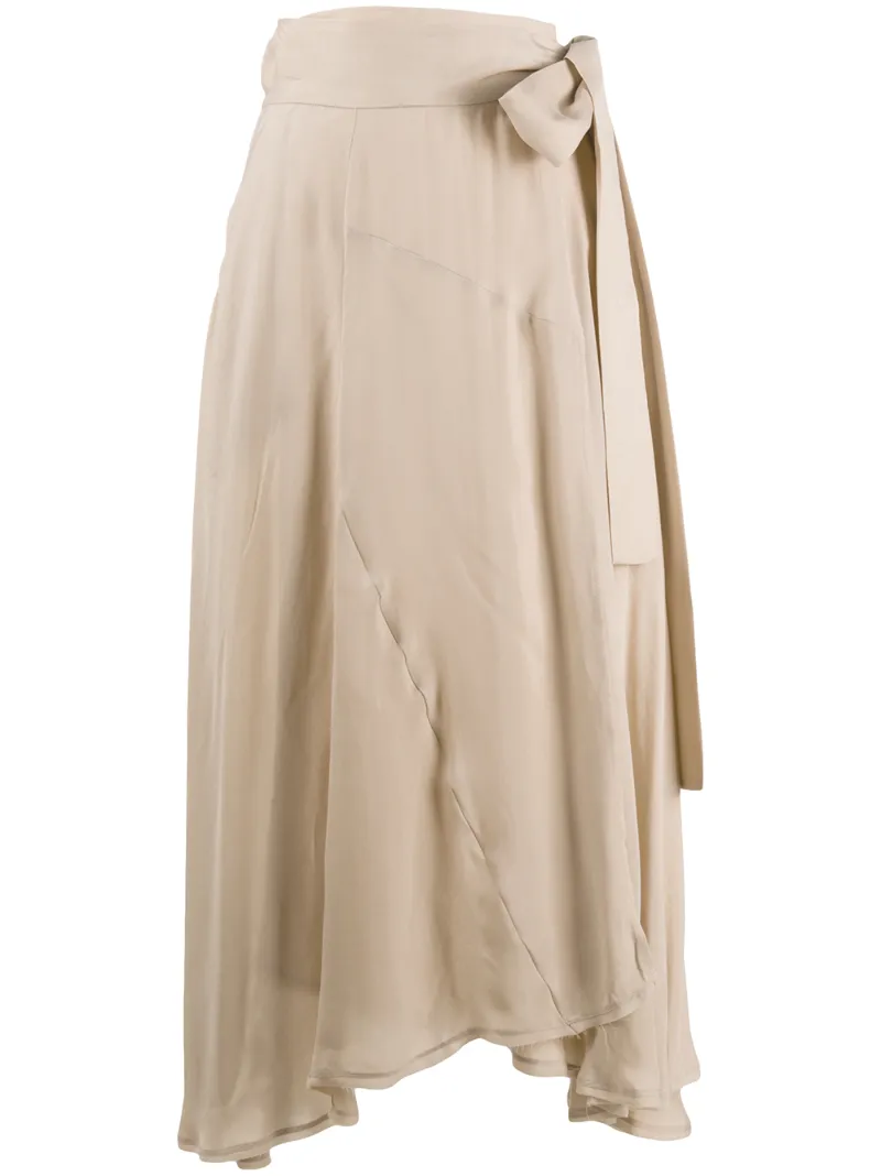 Click to view more detailed imagery on our partner's website Maison Flaneur High-waisted Side Tie Skirt In Neutrals