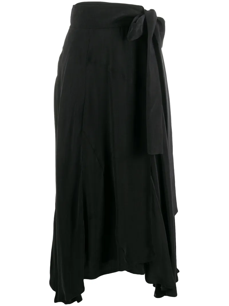 Click to view more detailed imagery on our partner's website Maison Flaneur Asymmetric Tie Waist Skirt In Black