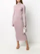 الصورة 2 من LANVIN فستان بأكمام منفوخة وحياكة مضلعة